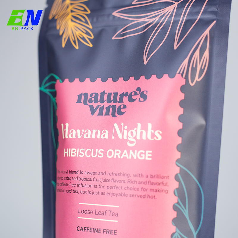 Beg Berdiri Makanan 250g 500g Stand Up Tea Coffee yang Disesuaikan dengan Tingkap