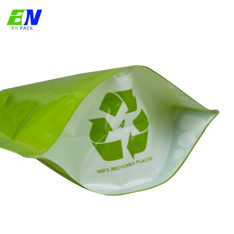 Beg Berdiri Terbiodegradasi Boleh Kompos Bahan Plastik Lutsinar PLA Dengan Zip