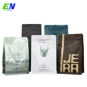 Pembungkusan Beg Bawah Rata Rata Kopi Kitar Semula 16oz Gred Makanan