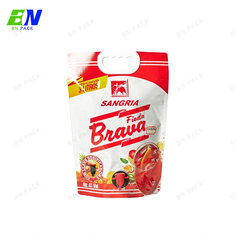 Beg Makanan Plastik 1L 2L dalam Beg Pembungkusan Kotak Beg Berdiri untuk Minuman Jus