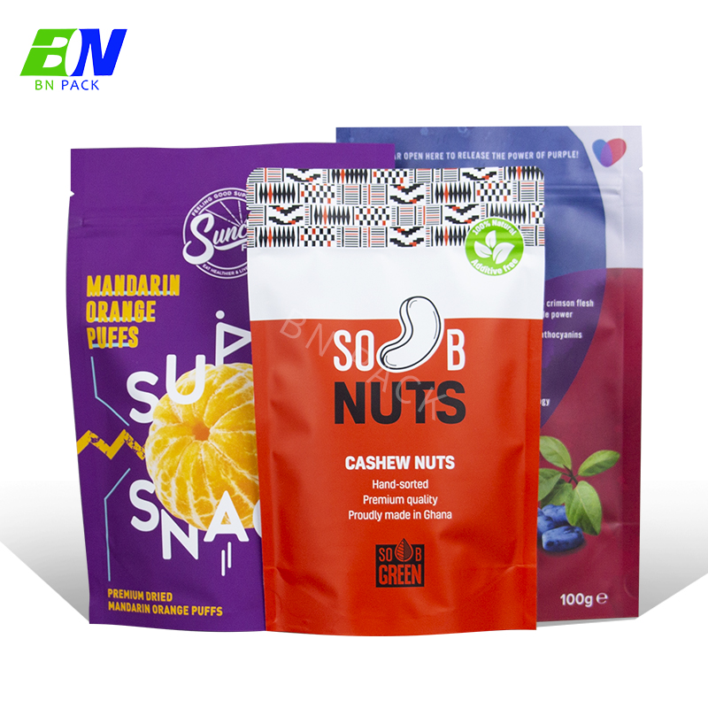PLA Biodegradable Stand Up Pouch Beg Makanan Anjing Beg Plastik Dengan Zip