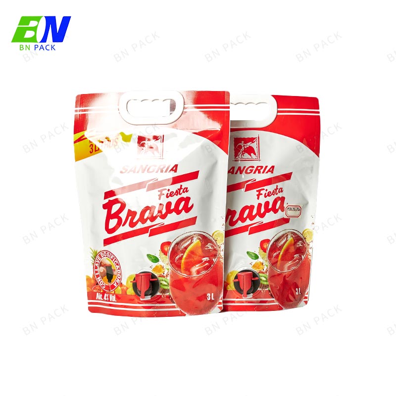 Beg Makanan Plastik 1L 2L dalam Beg Pembungkusan Kotak Beg Berdiri untuk Minuman Jus