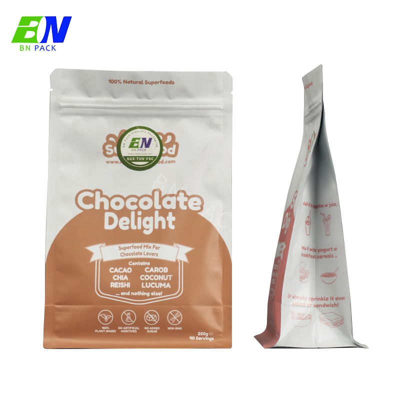 Pembungkusan Beg Bawah Rata Rata Kopi Kitar Semula 16oz Gred Makanan