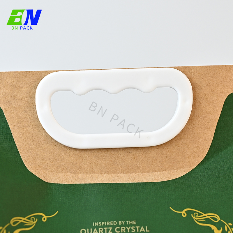 Kantung Muncung Kertas Kraft 1L 2L 3L Tersuai Dengan Pemegang Untuk Pembungkusan Cecair