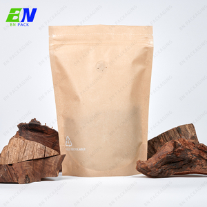 Bahan PE Cetakan Tersuai 100% Beg Boleh Kitar Semula Beg Kopi Bawah Rata Dengan Injap