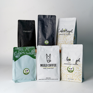250g Kerajang Aluminium Plastik Disesuaikan Kantung Bawah Rata Untuk Beg Bawah Rata Biji Kopi