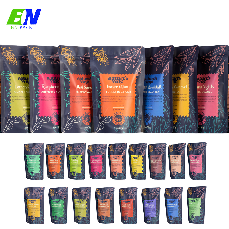Beg Berdiri Makanan 250g 500g Stand Up Tea Coffee yang Disesuaikan dengan Tingkap