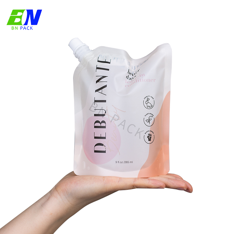 1L 2L 3L Kraft Paper Doypack Custom Printed Cecair Pembungkusan Pembungkusan Kantung Muncung